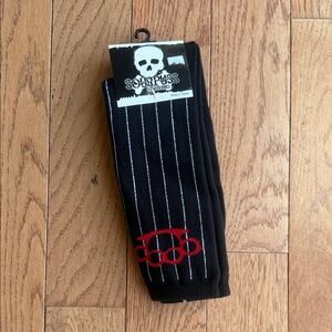 Sourpuss Black Socks with Red Knuckle Design